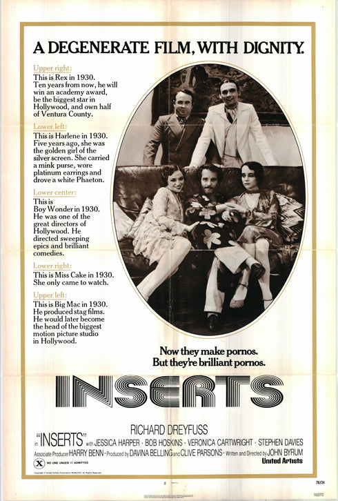 inserts 1976 one sheet poster folded